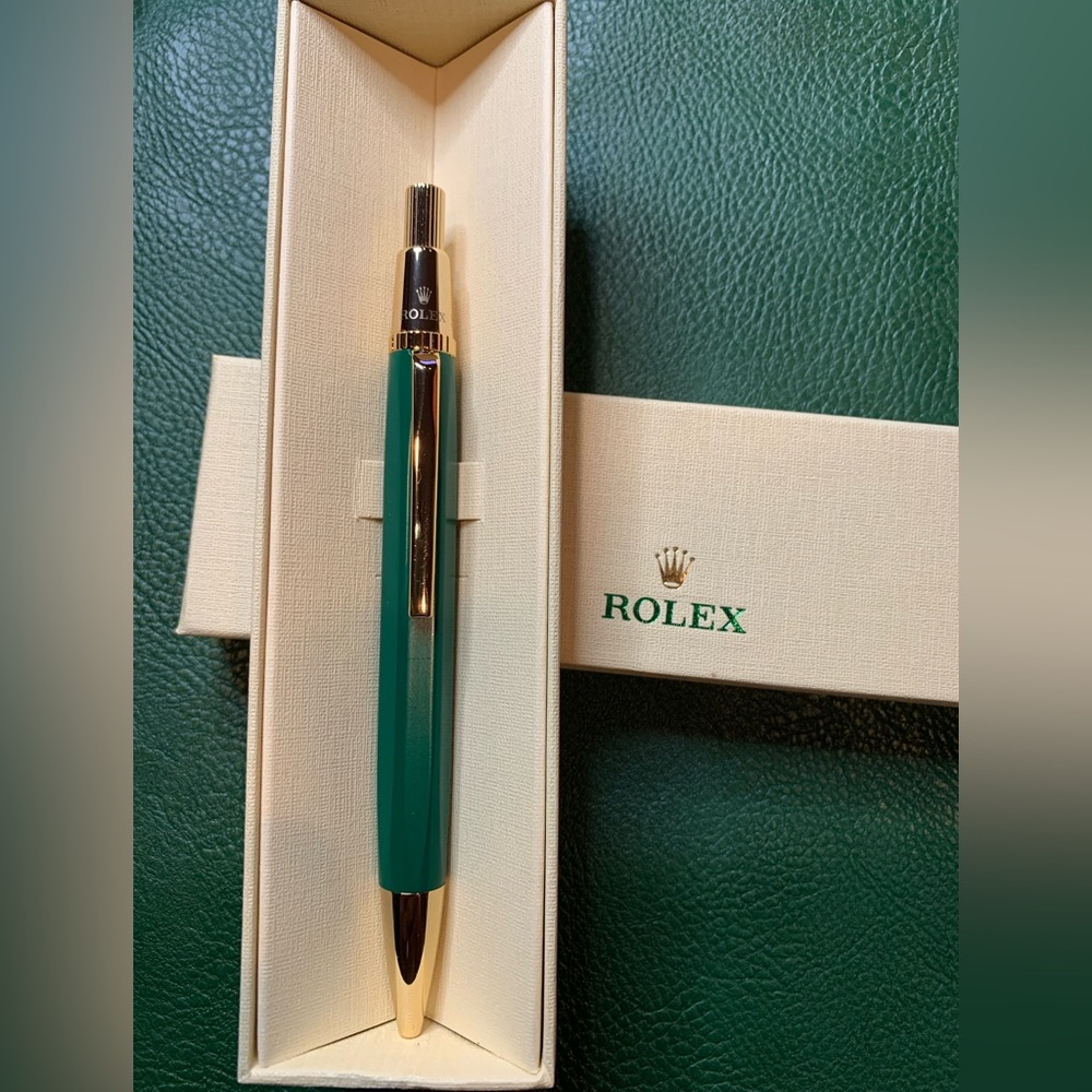 Rolex Ballpoint Pen - Green Gold - Retractable - AD Gift - Rare Item